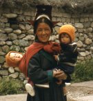 Ladakhi woman with her children